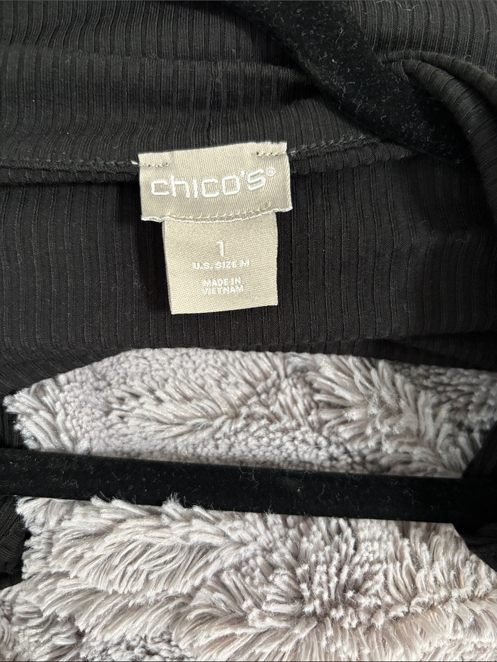 Chico's Black Ribbed Cardigan Sweater
